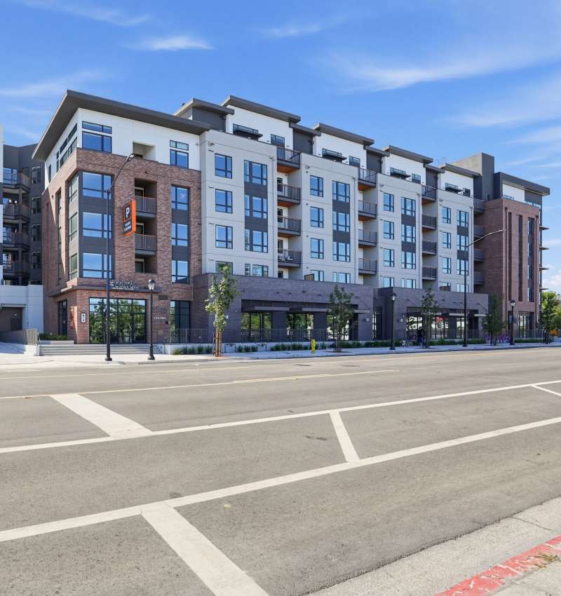 Exterior view of apartments at The Colton in Redwood City, California