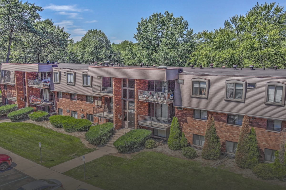 Exterior of an apartment at Park West Apartments in Griffith, Indiana
