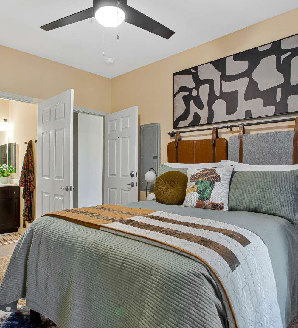 Living and bedroom area at Mazza Grandmarc in College Park, Maryland
