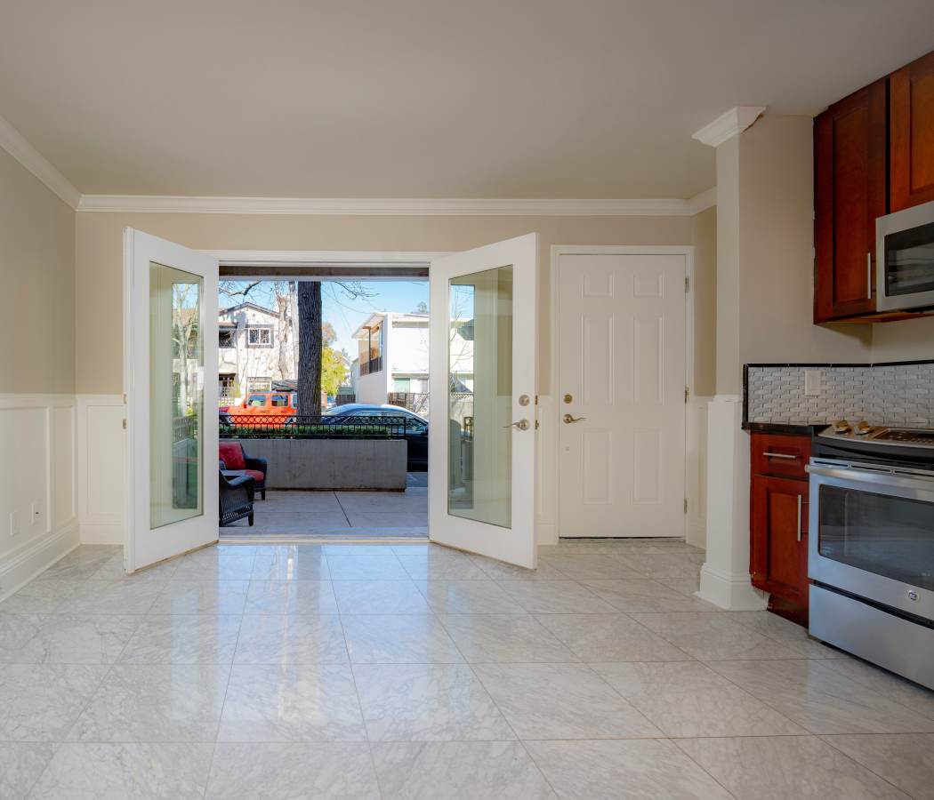 Living room area at 35 Tam in San Anselmo, California