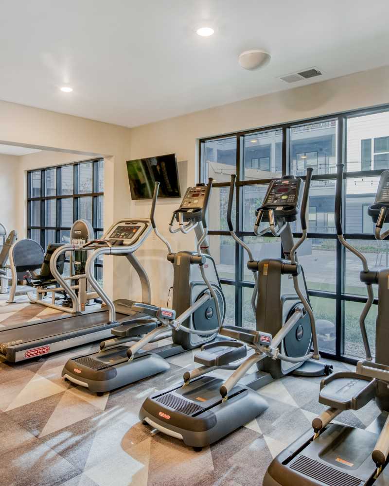 fitness center at The Mark at Fishers District in Fishers, IN