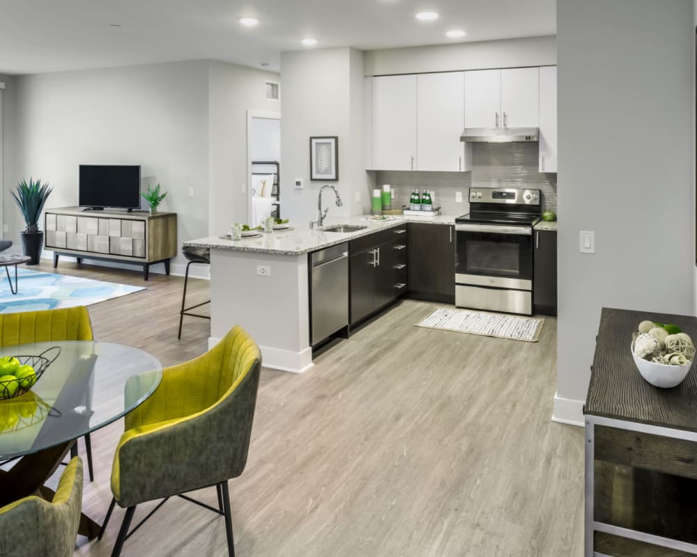 Fully equipped kitchen at The Cove at Gateway in East Lyme, Connecticut