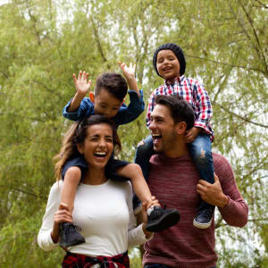 Family on a walk enjoying the outdoors near Sierra Vista Apartments in Midlothian, Texas