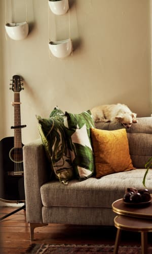 Model living room at Highlands of Grand Prairie in Grand Prairie, Texas