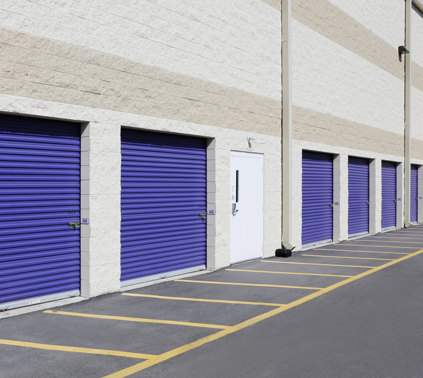 Ground-floor units at StoreSmart Self-Storage in Durham, North Carolina