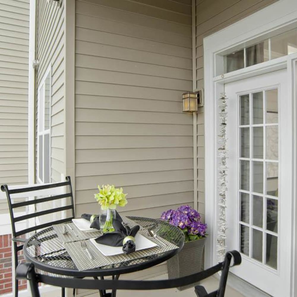 Small but cozy private patio area at The Morgan in Chesapeake, Virginia