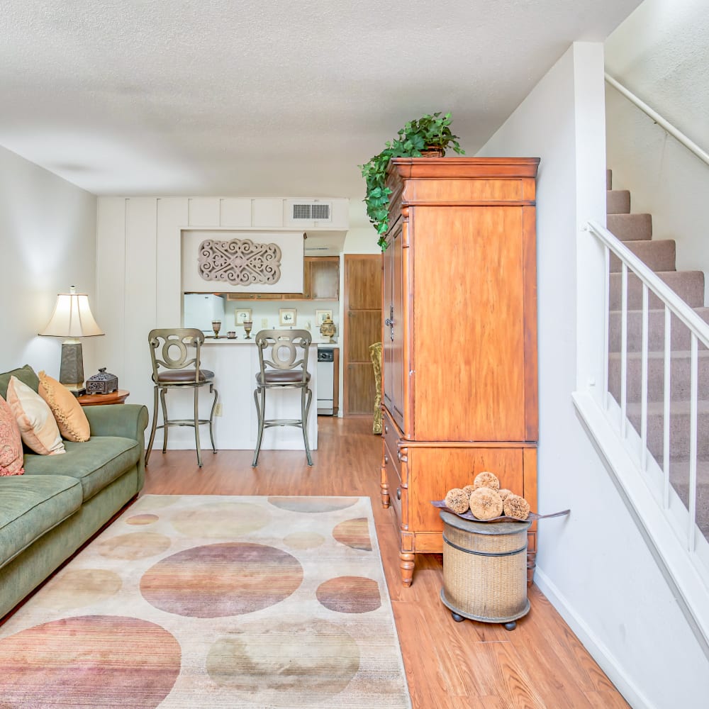 Living room area of South Oaks in Houston, Texas