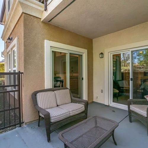 Private patio at Bella Rose in Antioch, California