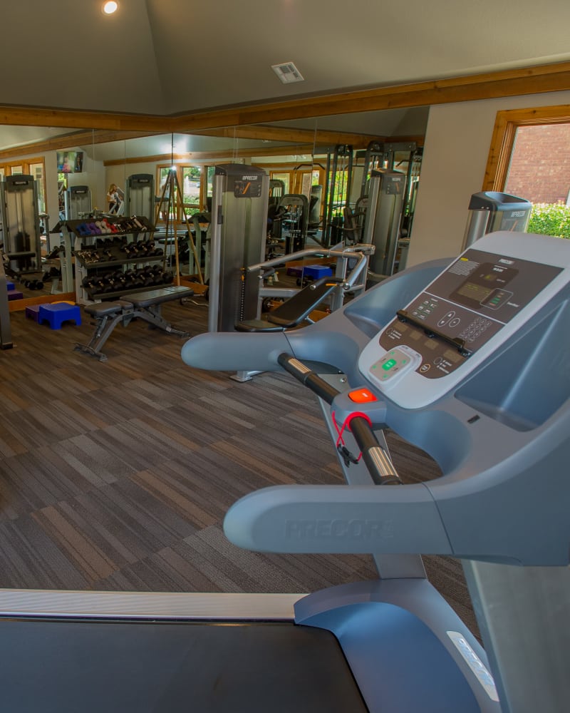 Fitness center at Sheridan Pond in Tulsa, Oklahoma