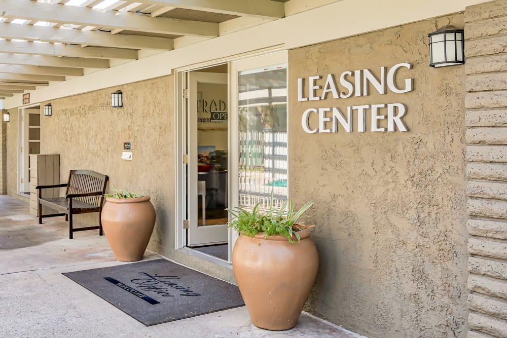 Leasing center at Strada Apartments in Orange, California