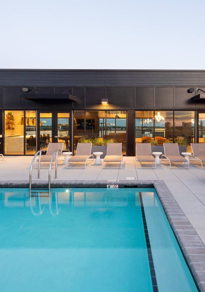 Resort-style pool at Venable Durham Apartments in Durham, North Carolina