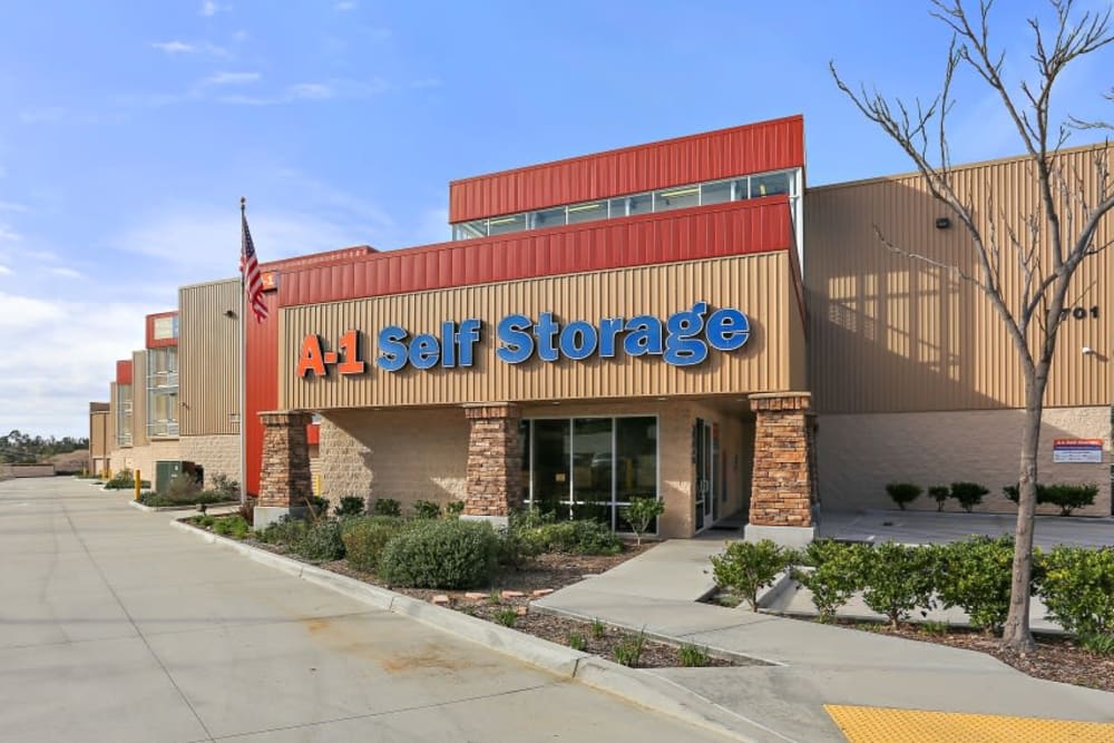 The front entrance to A-1 Self Storage in San Diego, California