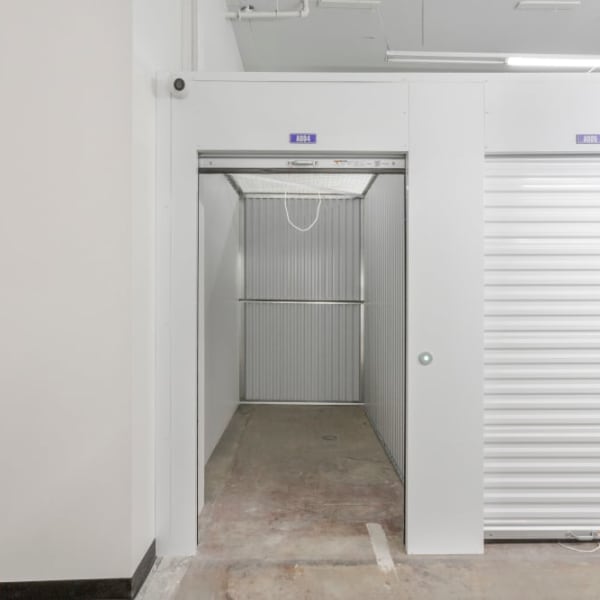 Inside a climate-controlled storage unit at StorQuest Economy Self Storage in Salt Lake City, Utah