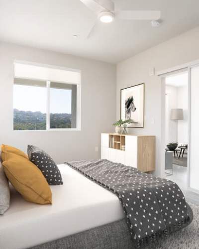 Spacious and bright bedroom at Marea Apartment Homes, Dana Point, California