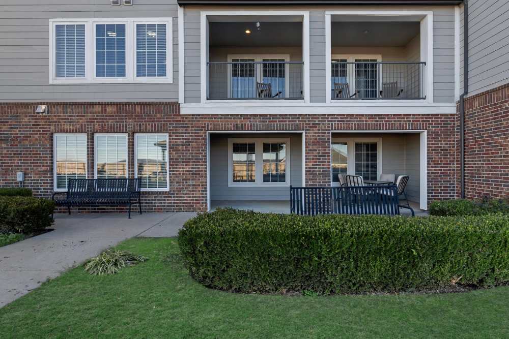 Exterior view of th community with balcony view at River Ridge in Sand Springs, Oklahoma