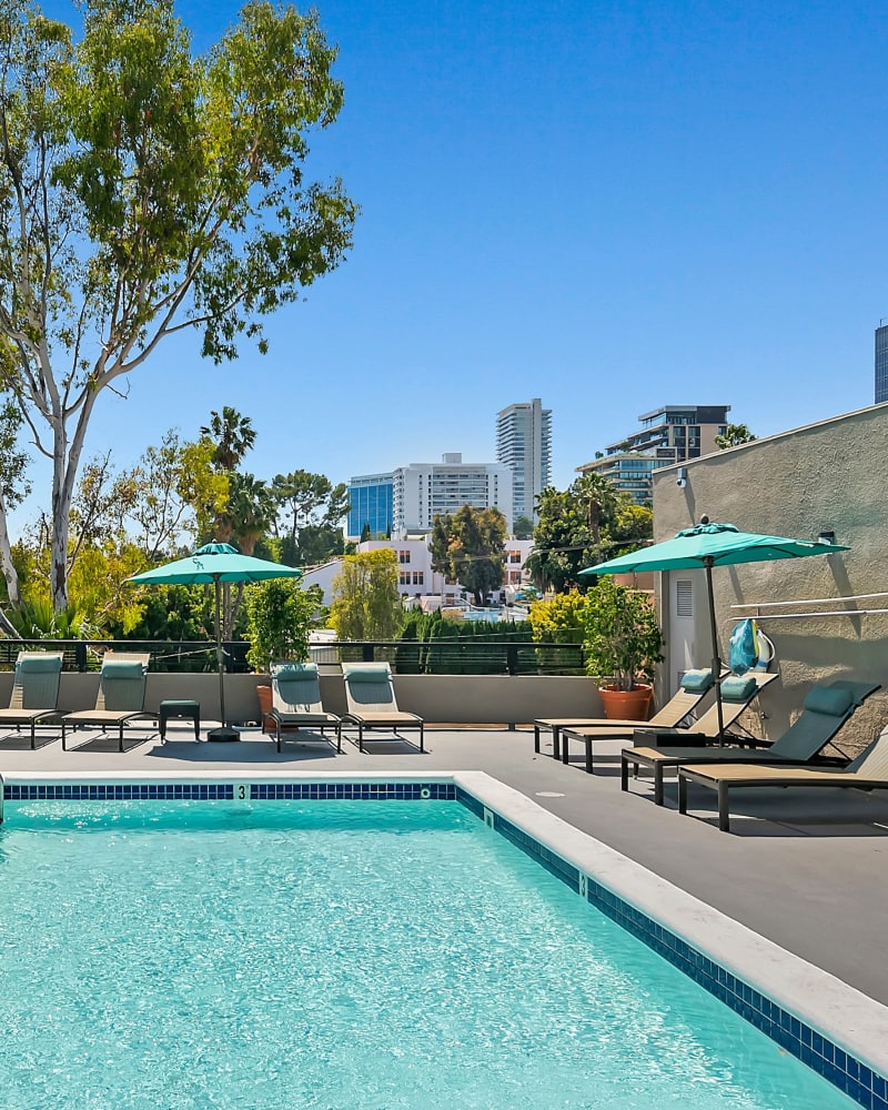 Beautiful pool at Ascent, West Hollywood, California