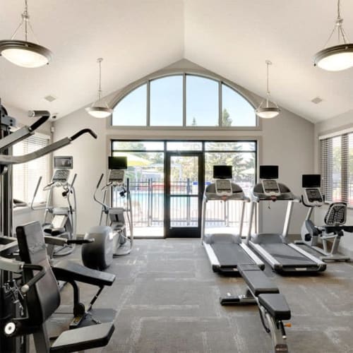Fitness center at The Pointe at Cedar Grove in Eagan, Minnesota