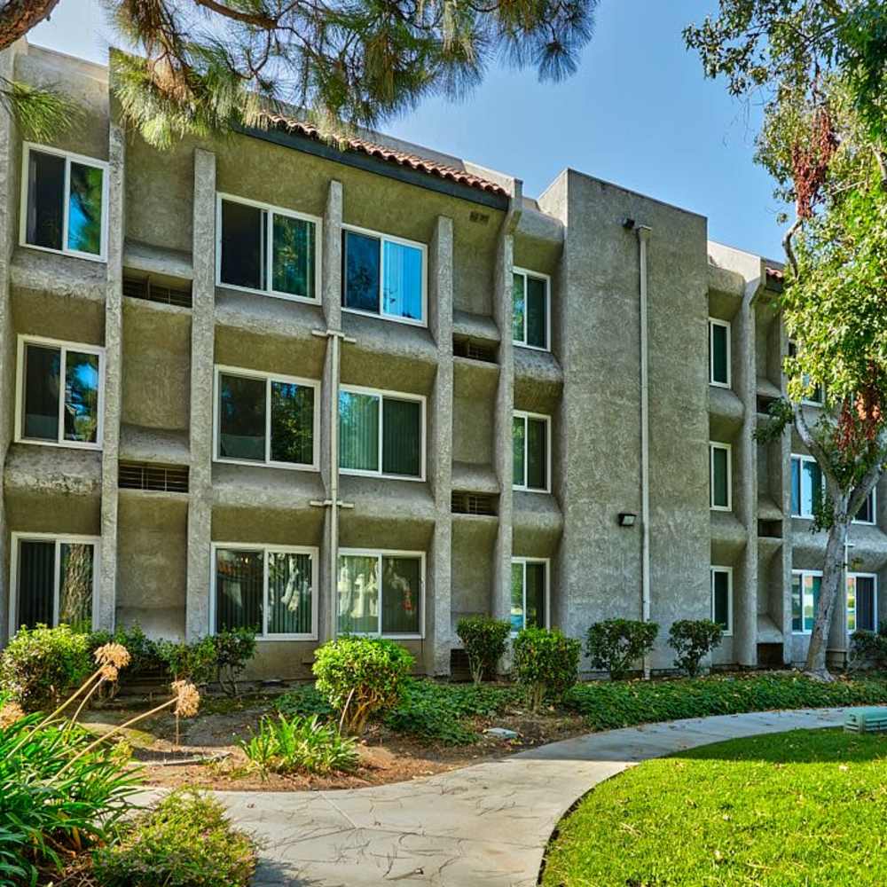 Exterior view of an apartment at Tustin Gardens in Tustin, California