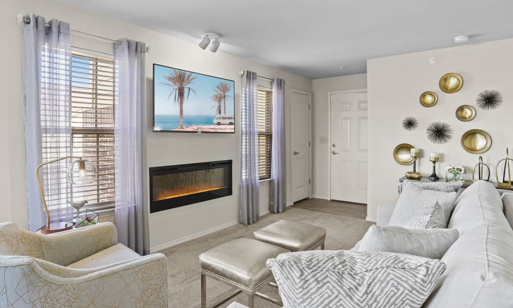 Living room at Watercress Apartments in Maize, Kansas