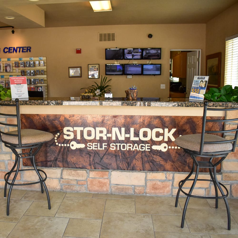 Inside the welcoming office at STOR-N-LOCK Self Storage in Littleton, Colorado