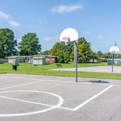 A basketball court at Castle Acres in Norfolk, Virginia