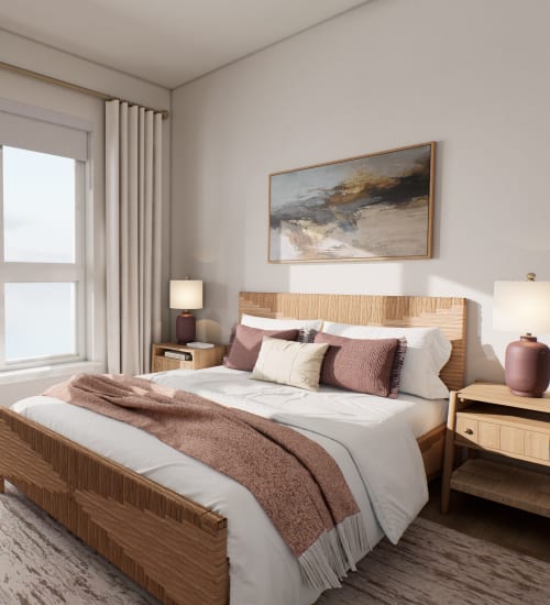 Virtually Staged Bedroom at The Colton in Redwood City, California