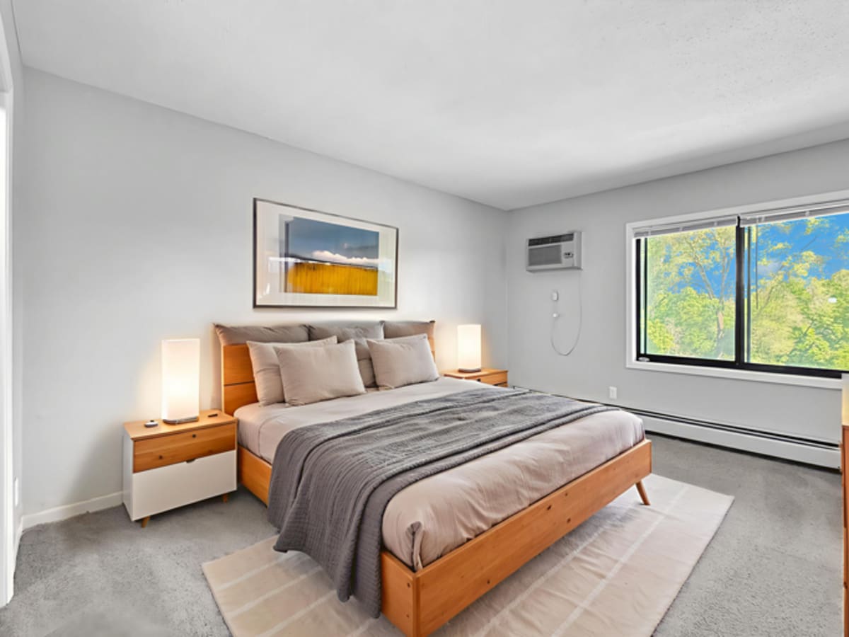 Bedroom at Equinox Apartments in Saint Anthony, Minnesota