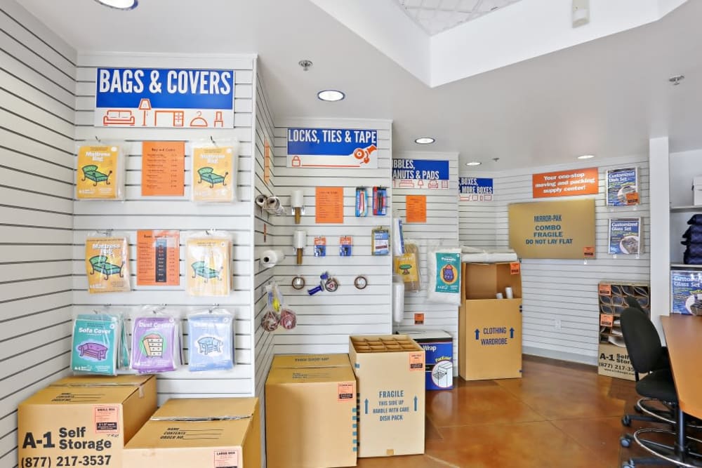 Packing and moving supplies available at A-1 Self Storage in Lakeside, California