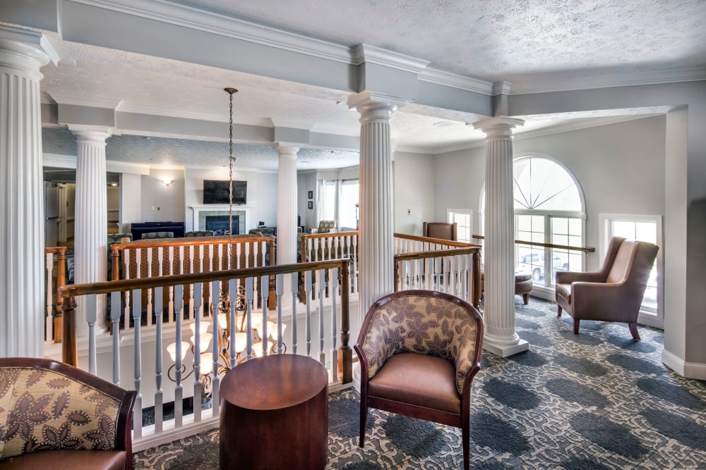 Sitting area on a veranda at GreenTree at Mt. Vernon in Mt. Vernon, Illinois