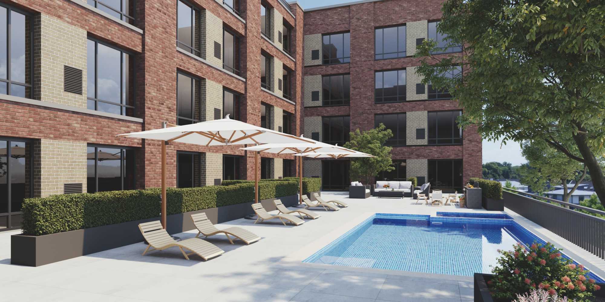 Resort-style pool at The Maxx and The Alexandra in Pittsburgh,Pennsylvania