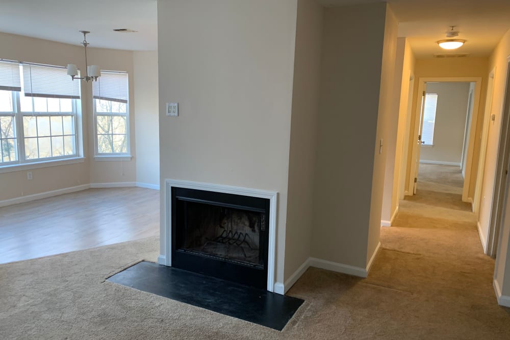 A fireplace at Summit at Mill Ridge in East Haven, Connecticut