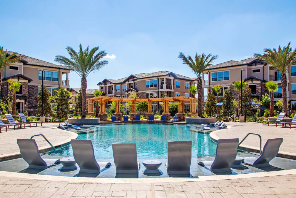 Sparkling pool at Waterford Trails in Spring, Texas