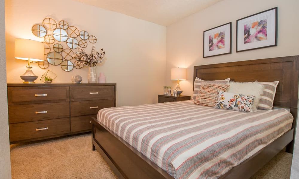 Bedroom at Sunchase Apartments in Tulsa, Oklahoma