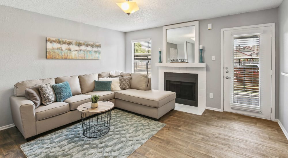 Resident living space in a model home at The Hub at Chisolm Trail in Fort Worth, Texas