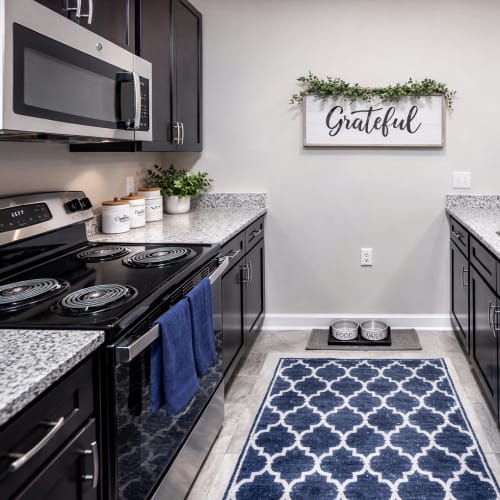 Fully equip kitchen at Seasons at Bennett's Creek in Gastonia, North Carolina, 