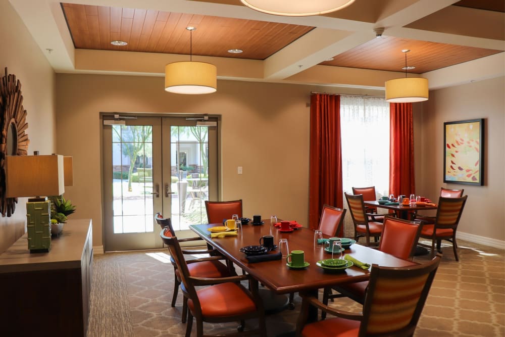 Dining area at Savanna House in Gilbert, Arizona