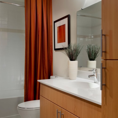 Elegant bathroom at Solaire 1150 Ripley in Silver Spring, Maryland