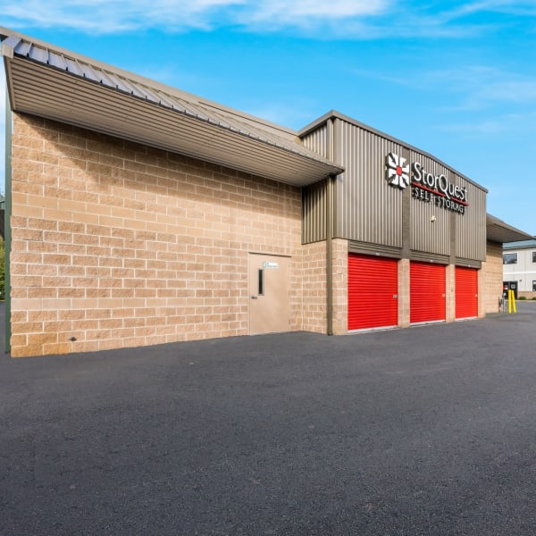 Large outdoor drive-up storage units at StorQuest Self Storage in Federal Way, Washington