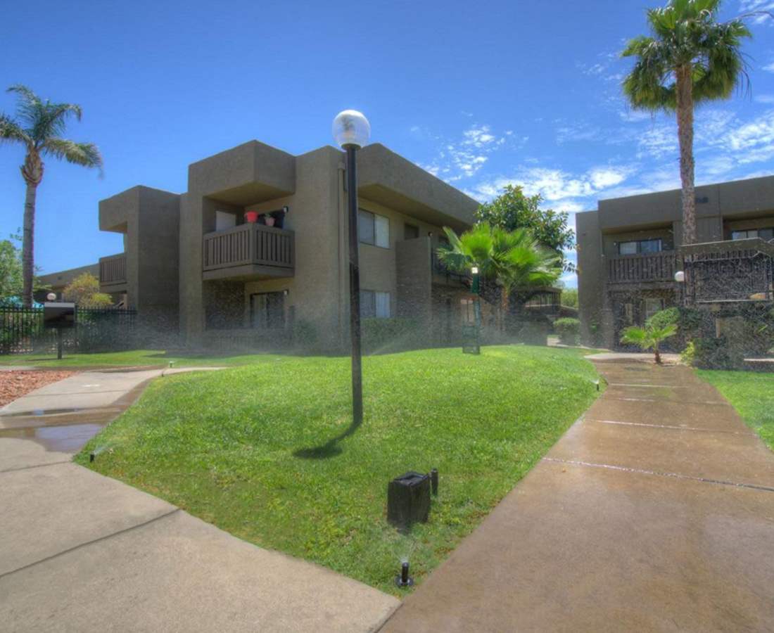 Exterior shot of the apartment at Raystone Apartments in Phoenix, Arizona