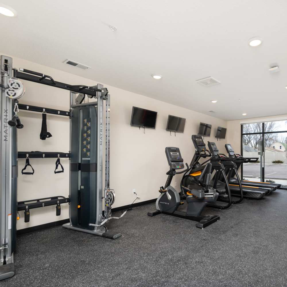 Fitness center at The Uptown Apartments in Waconia, Minnesota