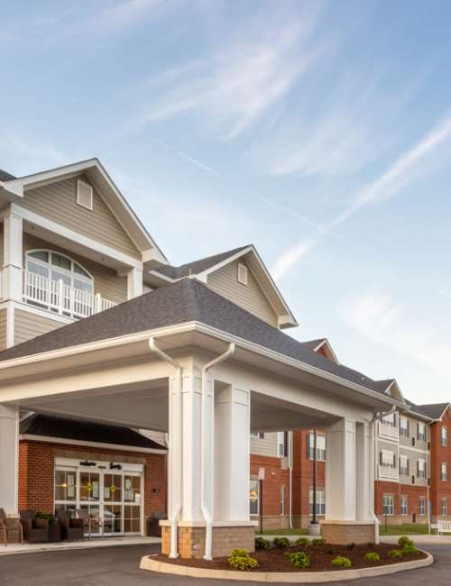 Exterior shot of the building at The Harmony Collection at Roanoke - Assisted Living in Roanoke, Virginia