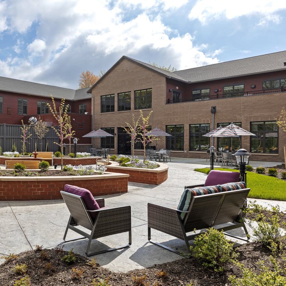 Outdoor seating area at Anthology of Midlothian in North Chesterfield, Virginia