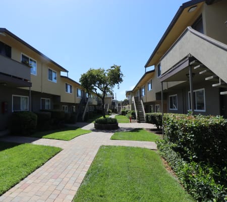 Exterior of Marina Plaza Apartment Homes in San Leandro, California