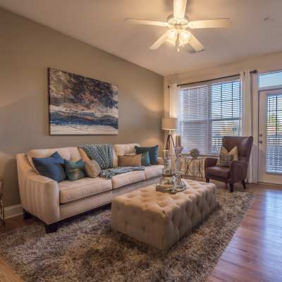 Living room in apartment at Century Afton Ridge, Concord, North Carolina