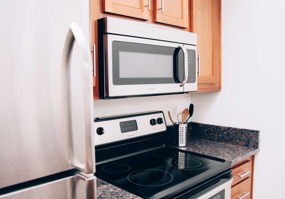 Stainless appliances at City View Lofts in Richmond, Virginia