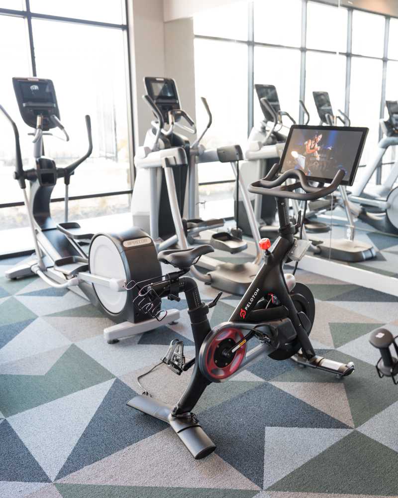 Well-equipped fitness center at Caprock Crossing in College Station, Texas