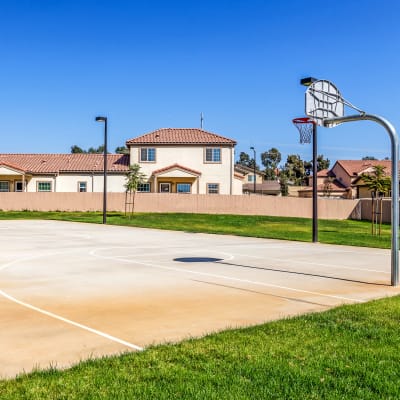 a basketball court at Seaside Village in Oceanside, California