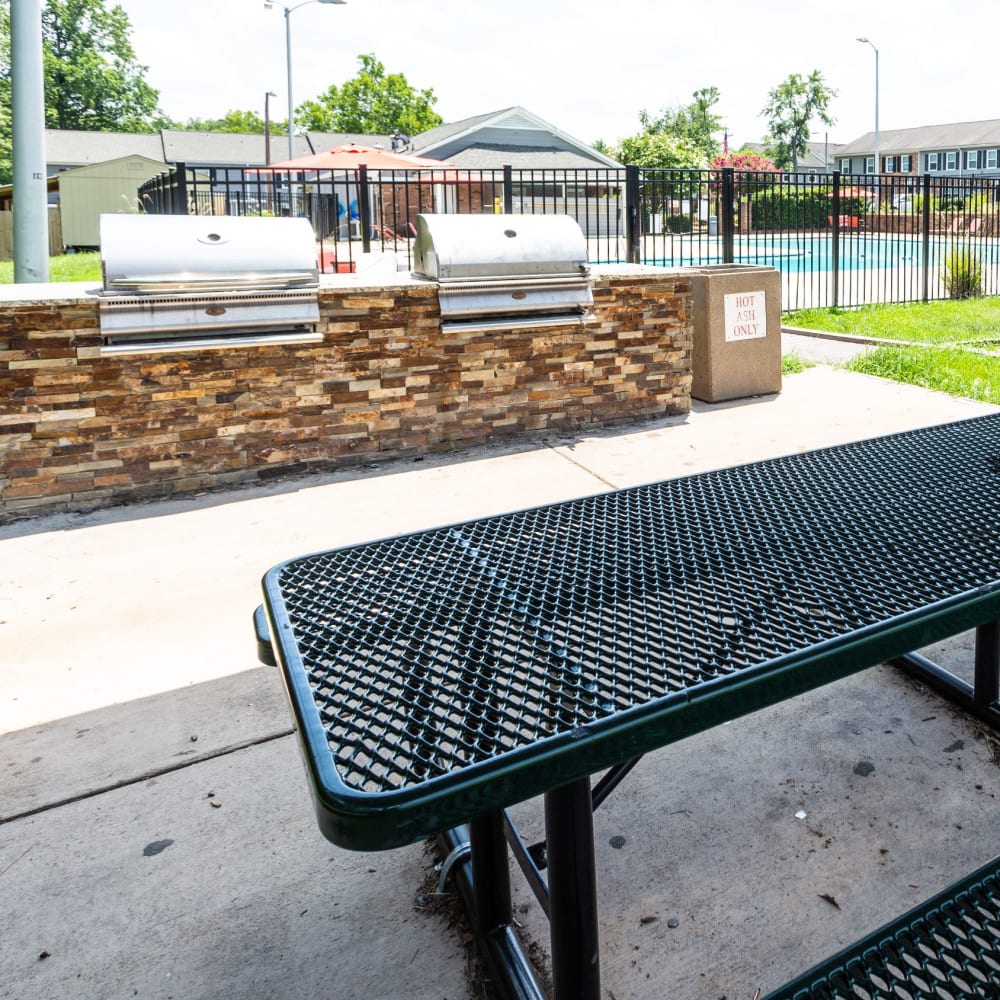 BBQ grills at Rippling Stream Townhomes in Durham, North Carolina