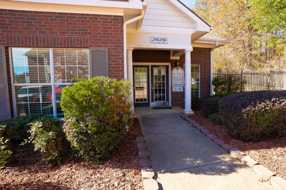 Entrance of apartment at Timber Village II in Marshall, Texas