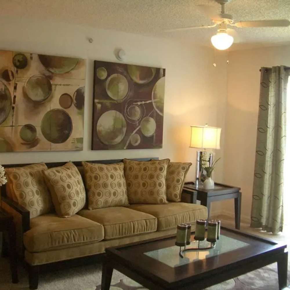 Living area of an apartment home at Bernwood Trace in Fort Myers, Florida